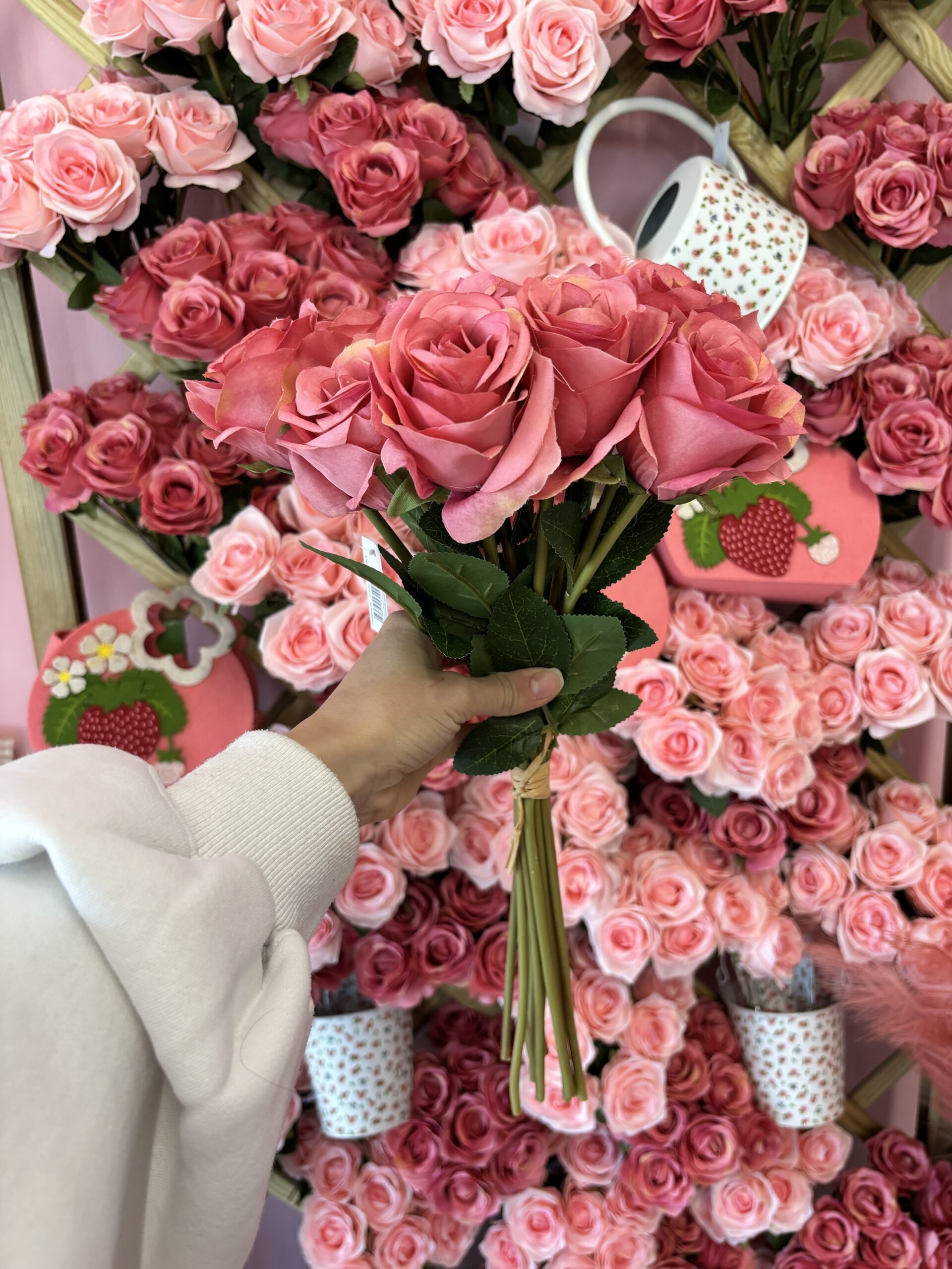 Mazzo 10 rose rosa scuro