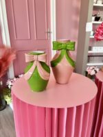 Vaso fiocco verde/rosa - immagine 2