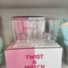 Set 2 bicchieri fiocco rosa