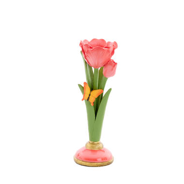 Portacandela fiore e farfalla 28 cm