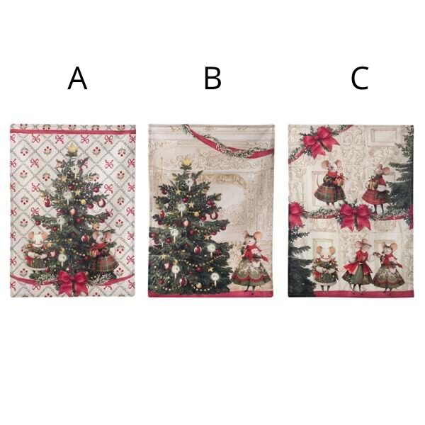 Set 3 strofinacci FAVOLA DI NATALE blanc maricló