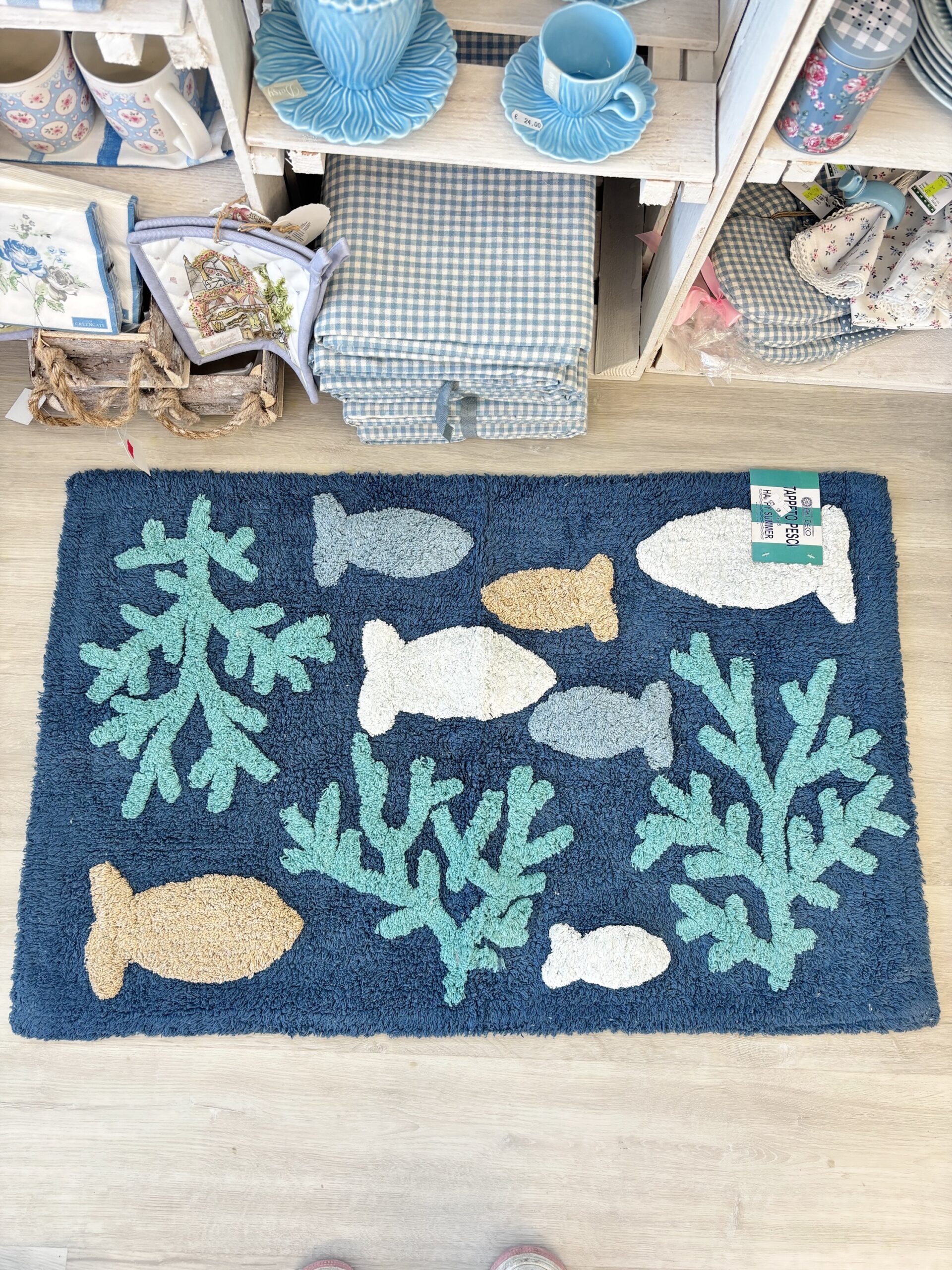 Tappeto pesci blu