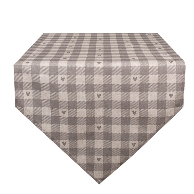 Runner quadrettoni con i cuoricini grigio