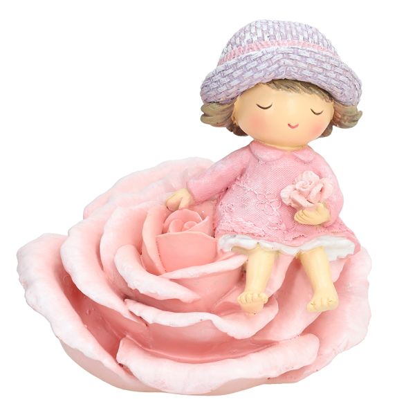 bimba seduta rosa