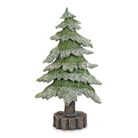 albero in resina innevato