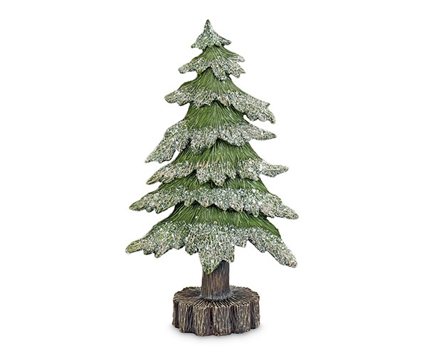 albero in resina innevato