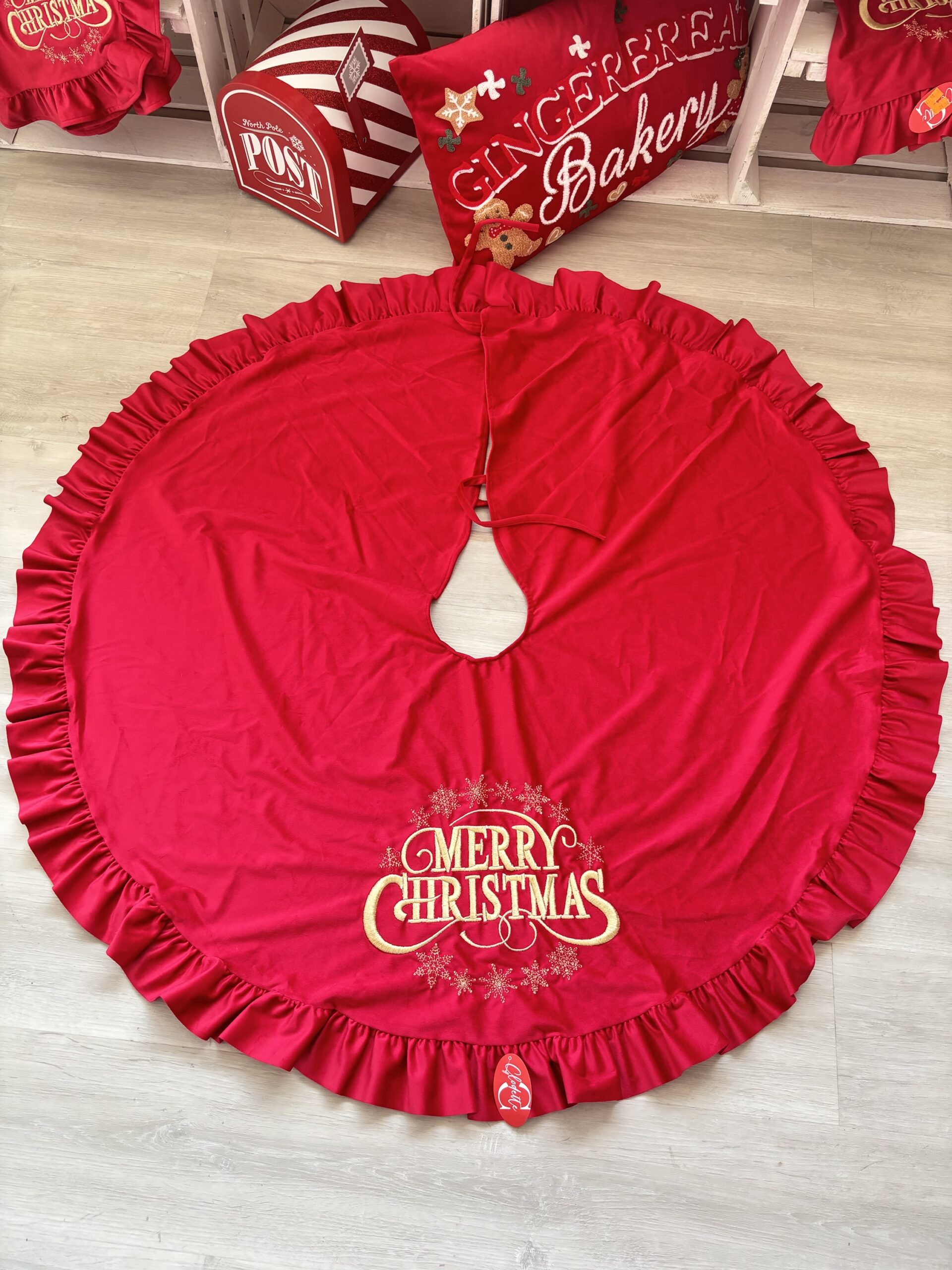 Copribase merry christmas rosso