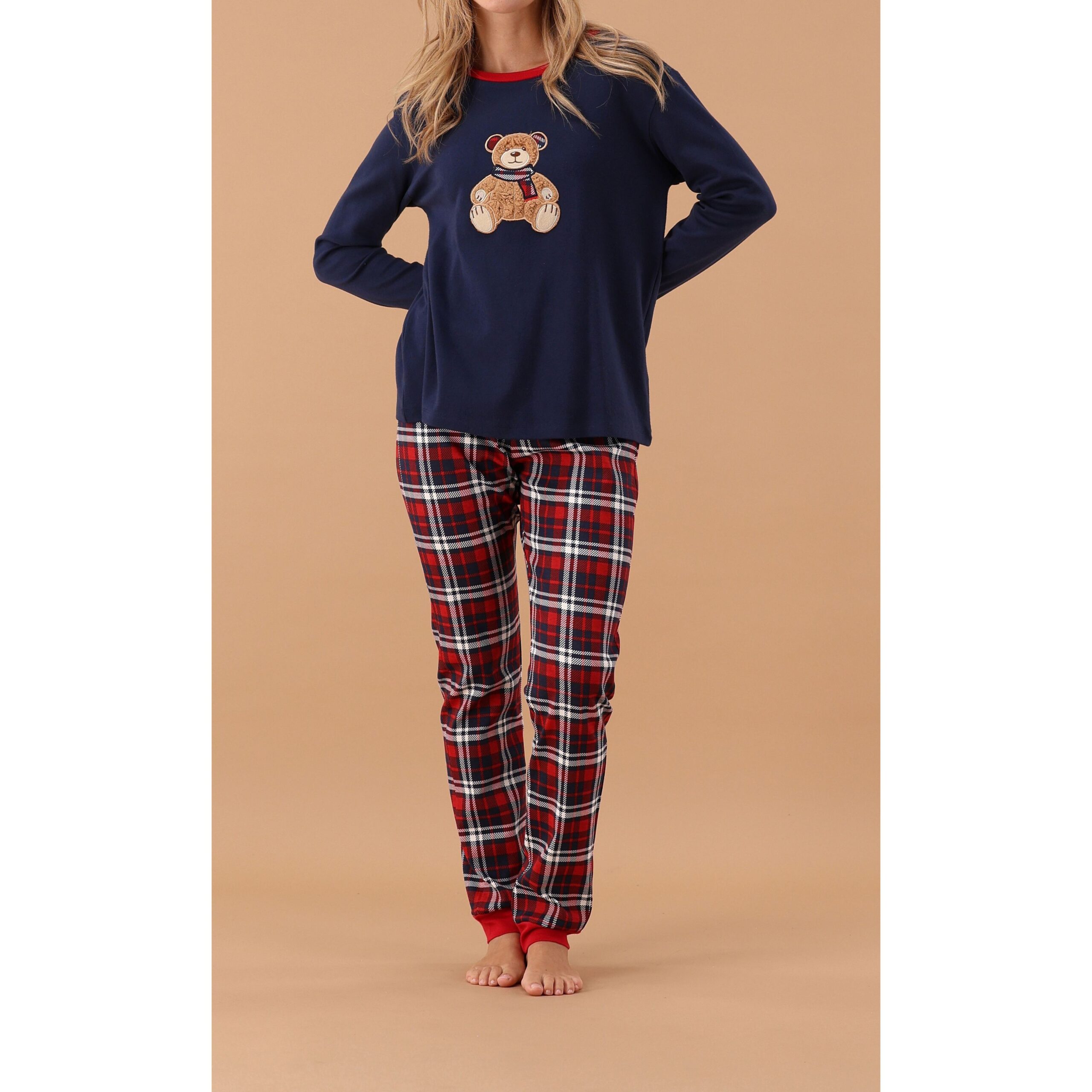 Pigiama donna orsetto blu