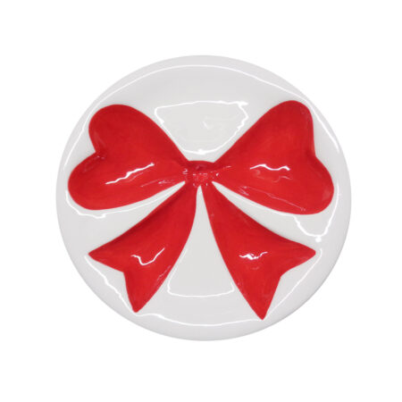 Piatto con decoro fiocco rosso