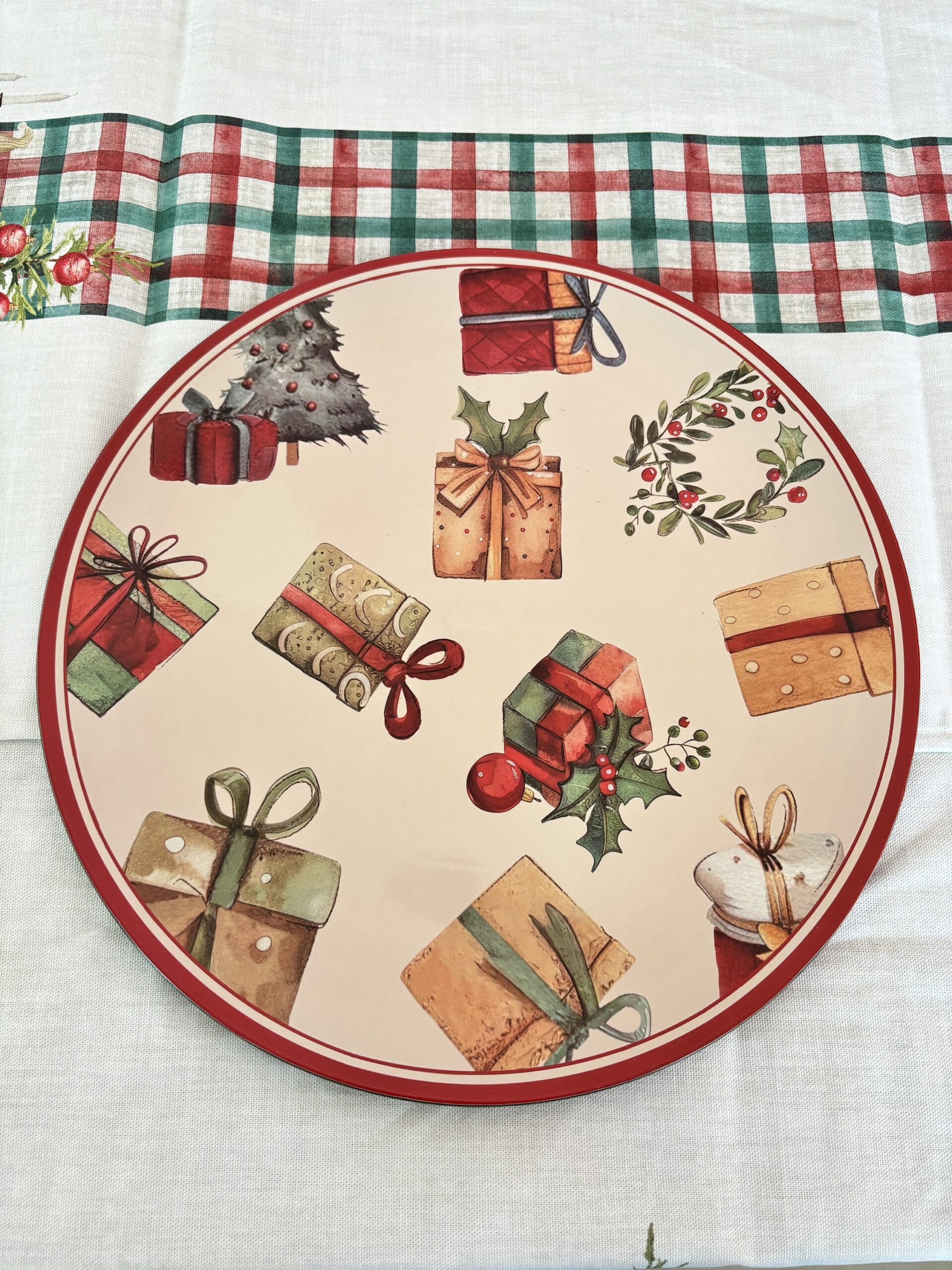 Sottopiatto pacchi regalo