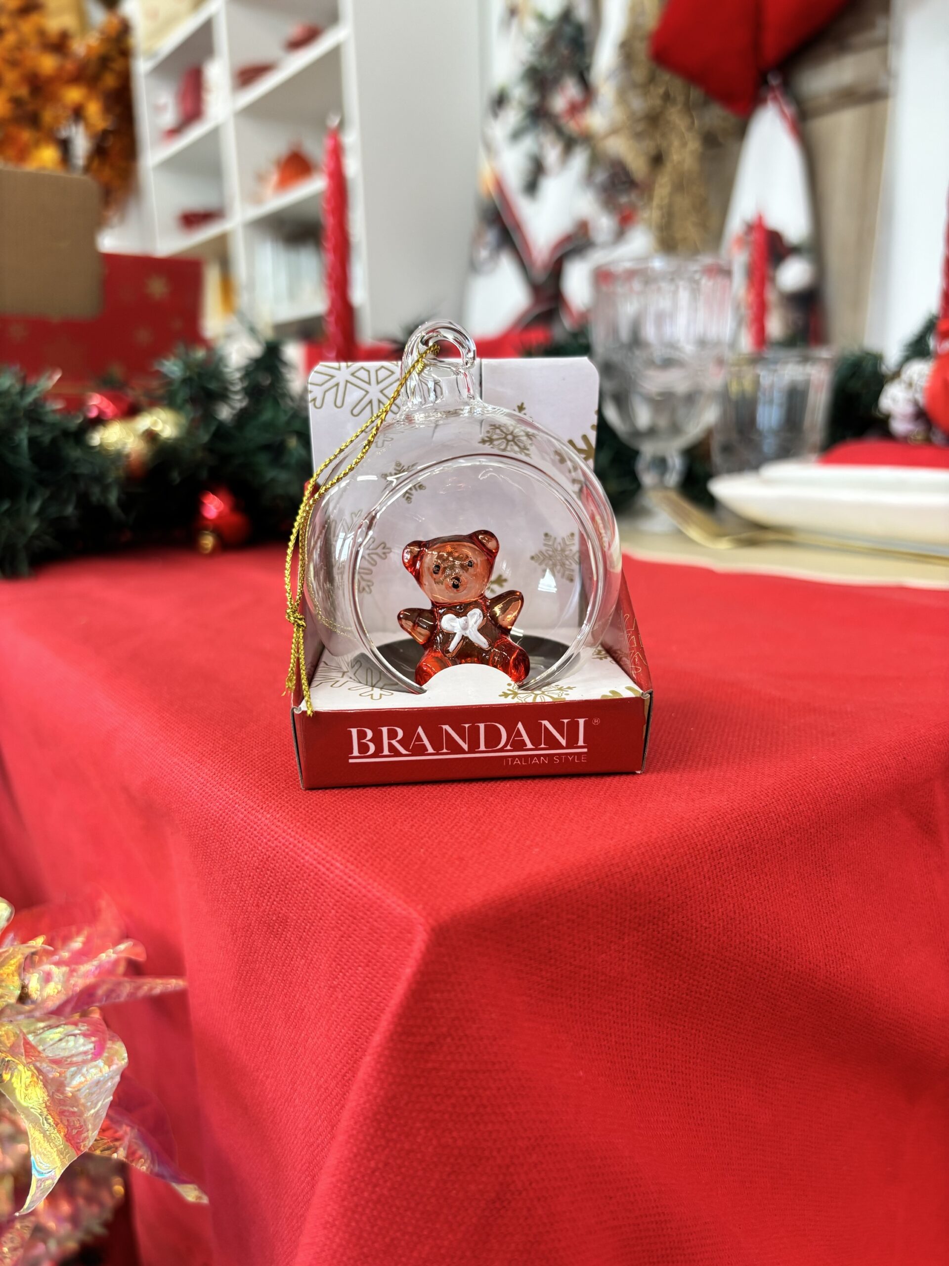 Pallina di Natale vetro orsetto