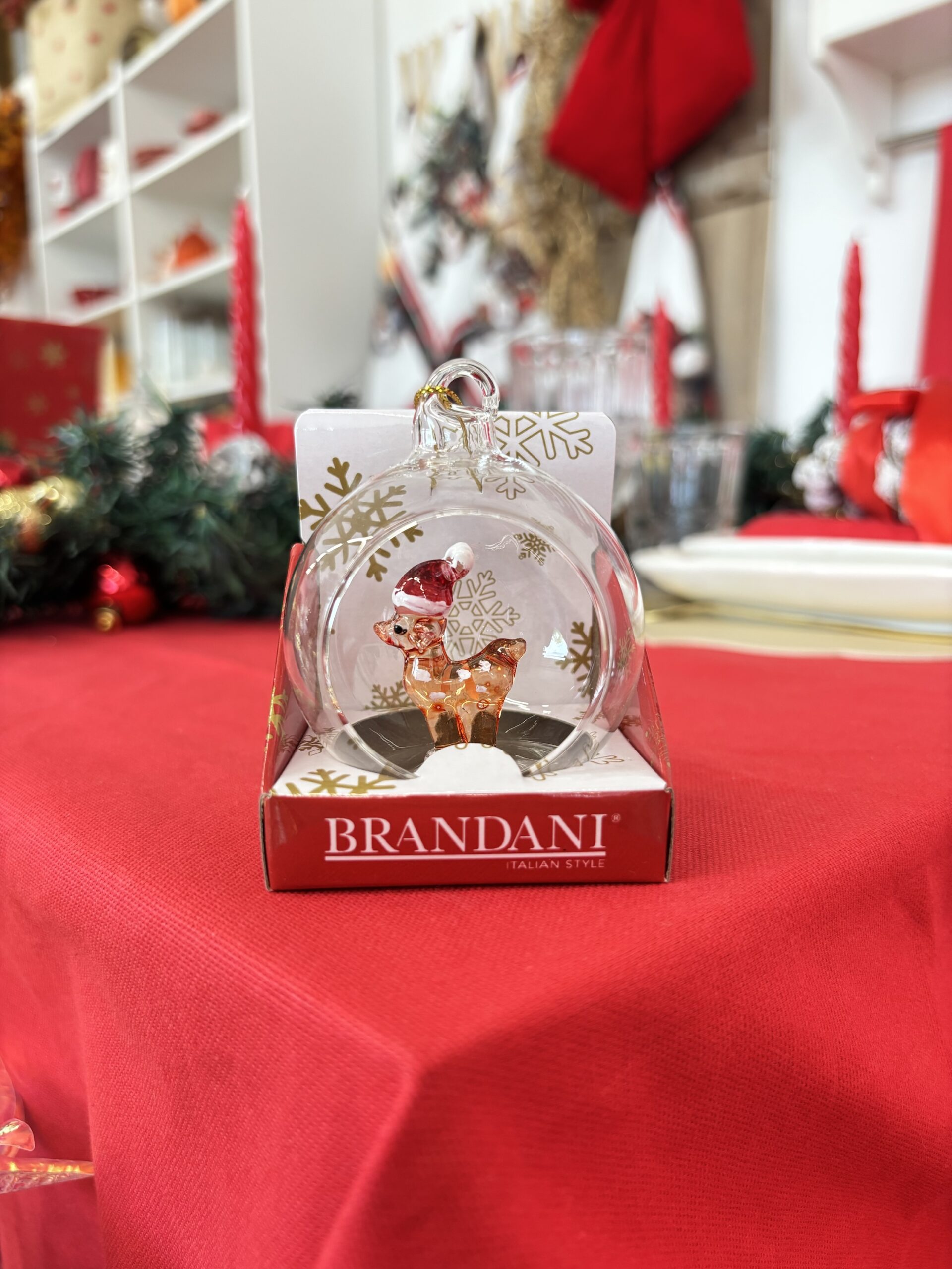Pallina di Natale vetro renna