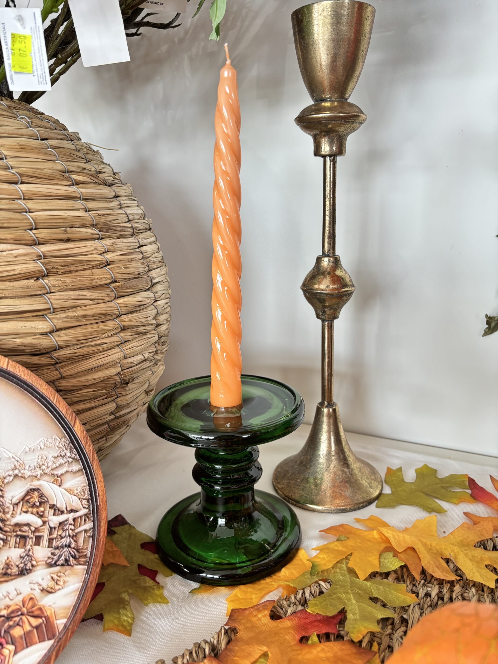 Candela arancione H23 cm