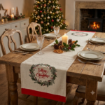 Runner merry christmas con ghirlanda