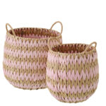 cesto ovale rosa/beige