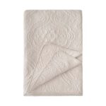 Trapuntino singolo ricamo di cotone beige blanc mariclò