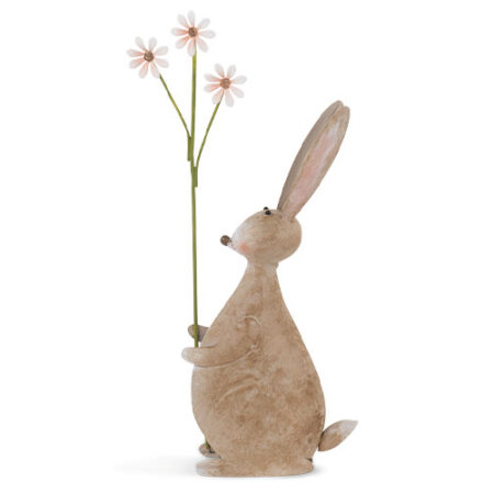 Coniglio latta con margherite