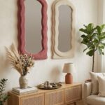 Specchio da parete rosa/beige