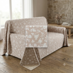 Copritutto fiori beige