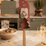 Spatola con stampino babbo natale nuvole di stoffa