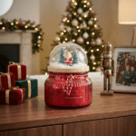 candela con cupola babbo natale
