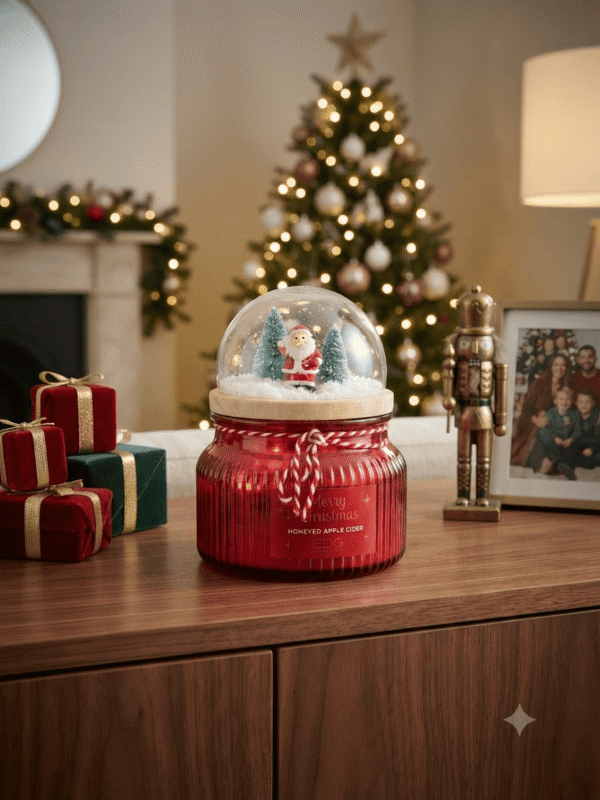 candela con cupola babbo natale