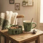 Tazza e ciotola gatto verde