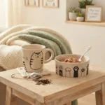 Tazza e ciotola gatto beige