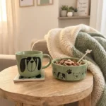 Tazza e ciotola cane verde
