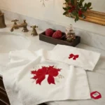 Coppia asciugamani fiocco bianco