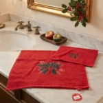 Coppia asciugamani fiocco rosso