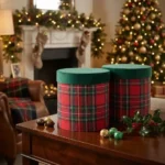 Scatola rotonda tartan