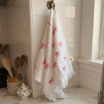 Strofinaccio spugna fiocchi rosa Clayre Eef