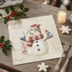 20 tovaglioli carta pupazzo di neve
