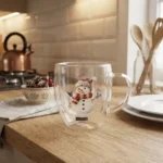 Tazza in vetro pupazzo di neve