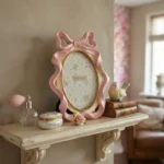 Cornice portafoto rosa con fiocco