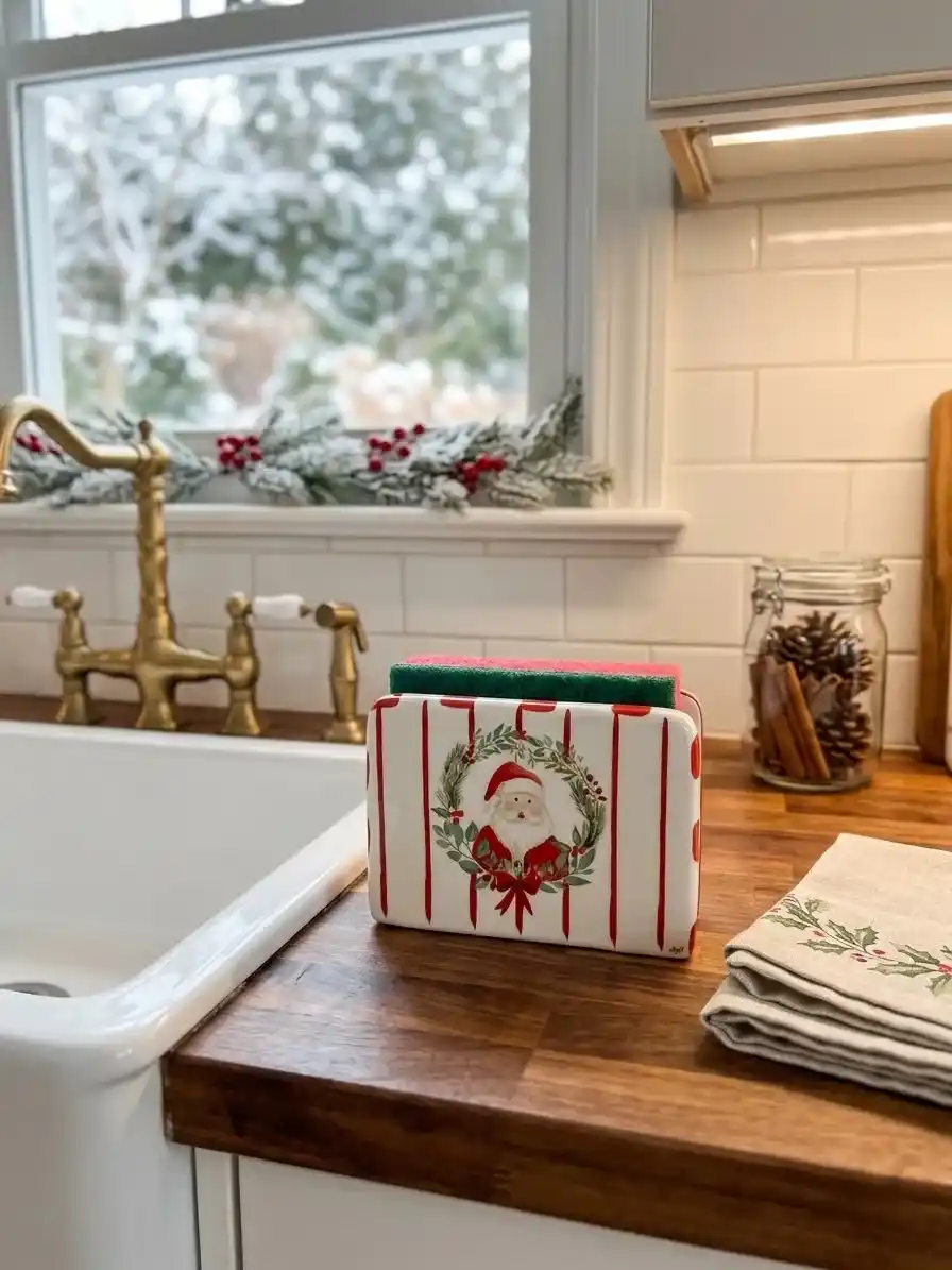 Portaspugna con spugna babbo natale Portaspugna con spugna babbo natale
