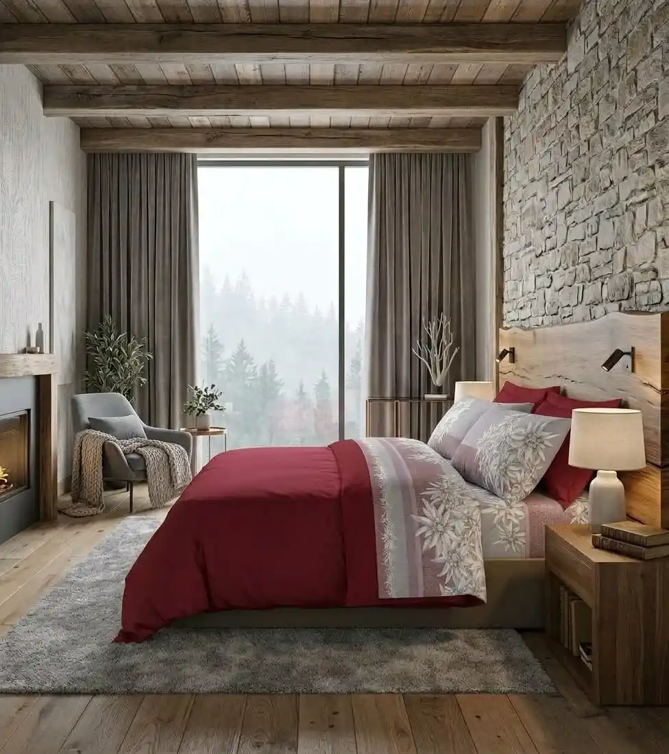 completo letto matrimonale stella alpina rossa completo letto matrimonale stella alpina rossa