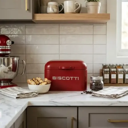 Contenitore biscotti rosso