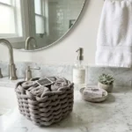 set 4 lavette con cestino grigio