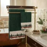 Coppia asciugamani alberi verde Natale