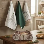 Cestino con 3 strofinacci Natale THUN