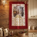 Strofinaccio calendario paesaggio di natale