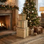 Pacco regalo vimini nuvole di stoffa