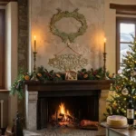 Ghirlanda con renne nuvole di stoffa
