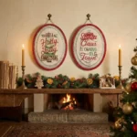 Targa santa/holly jolly nuvole di stoffa