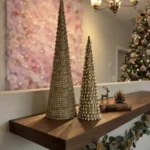Cono con perline natale oro